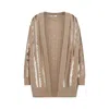 Max Mara Mirco Cable Knit Sequined Cardigan In Multicolor