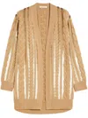 Max Mara Wool And Cashmere Cardigan With Sequins In Brown