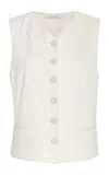 Max Mara Mirella Jersey Jacquard Vest In White