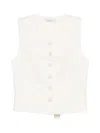 Max Mara Tailored Vest With V-neck And Tie Back