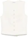 Max Mara Tailored Vest With V-neck And Tie Back In White