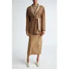 Max Mara Mirko Reversible Wrap Coat In Tobacco