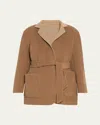 Max Mara Mirko Reversible Wrap Coat In Tobacco