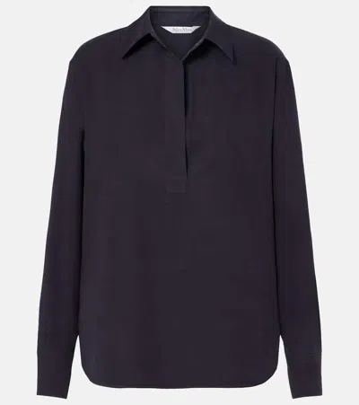 Max Mara Mirko Silk Crêpe Blouse In Blue