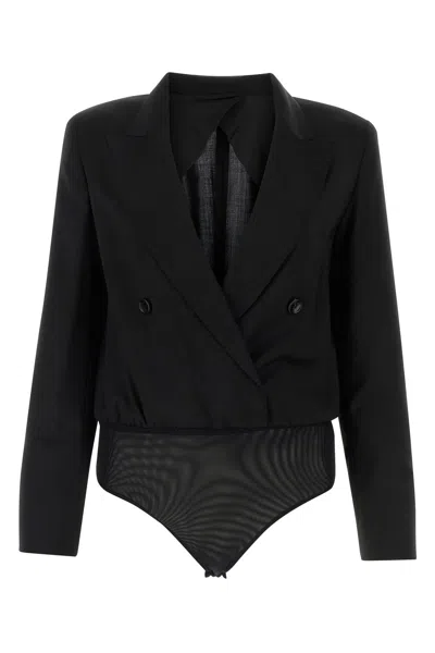 Max Mara Black Wool Mirra Bodysuit Blazer