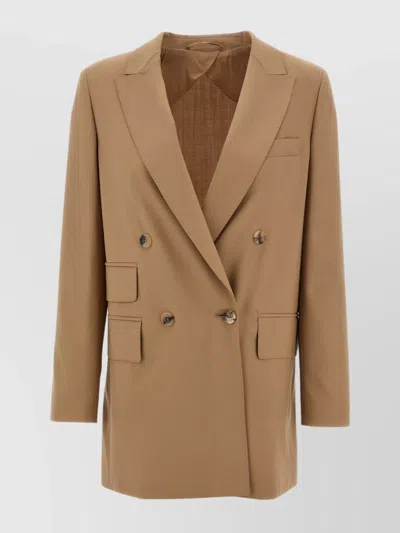 MAX MARA 'MIST' DOUBLE-BREASTED LONGLINE BLAZER