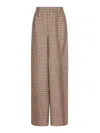 Max Mara Vischio Printed Silk Satin Wide-leg Pants In Brown