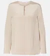 Max Mara Mitico Silk-blend Blouse In Neutral