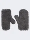 Max Mara Mittens In Wool And Alpaca Teddy Fabric In Gray