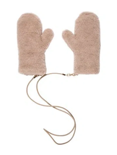 Pre-owned Max Mara Mittens In Neutral
