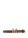 Max Mara M-logo Leather Belt In Red