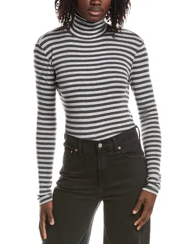 Max Mara Mm By  Blasy Turtleneck Wool-blend Top In Grey