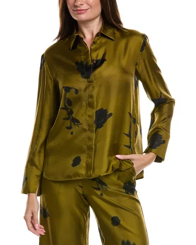 Max Mara Mm By  Eraclea Silk Shirt In Green