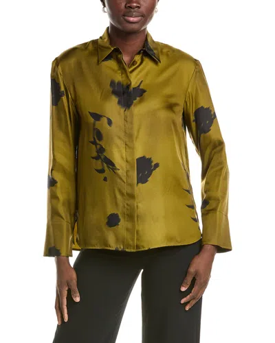 Max Mara Mm By  Eraclea Silk Shirt In Brown
