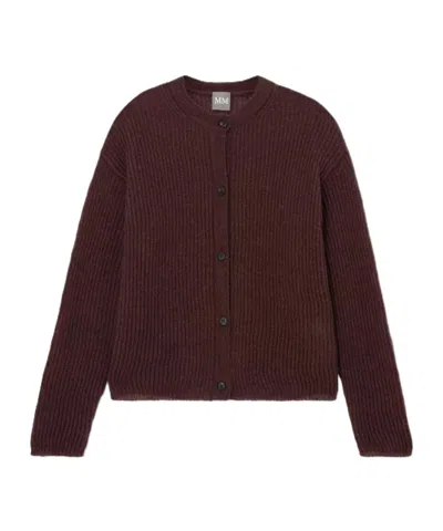 Max Mara Mm By  Knitted Cropped Cardigan In Brown