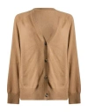 Max Mara Solid Color Cardigans In Sand