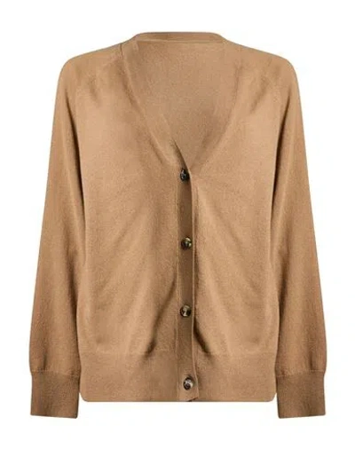 Max Mara Mm By  Woman Cardigan Light Brown Size L Virgin Wool, Cashmere In Sand