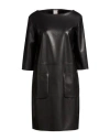 Max Mara Mm By  Woman Mini Dress Black Size L Polyester, Polyurethane Resin