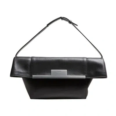 Max Mara Mm Clasp Clutch In Black