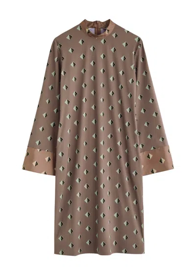 Max Mara Leisure Dover Printed Stretch-jersey Dress In Mauve