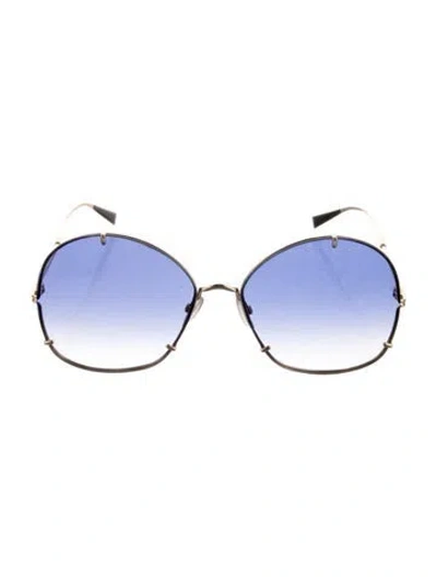 Pre-owned Max Mara Mm Hooks Oversize Sunglasses In Gold