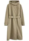Max Mara Leisure Moriana Hooded Poplin Coat In Sand