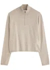 Max Mara Leisure Tom Half-zip Wool-blend Jumper In Beige