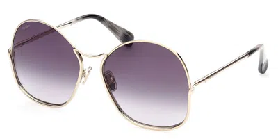Max Mara Mm0005 32b Women's Sunglasses Gold Size 60