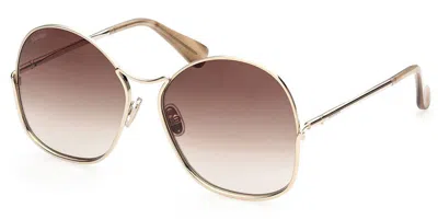 Max Mara Mm0005 32f Women's Sunglasses Gold Size 60
