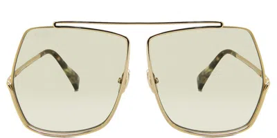 Max Mara Mm0006 032 Women's Sunglasses Gold Size 64 In Neutral