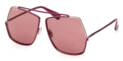 Max Mara Mm0006 17a Women's Sunglasses Pink Size 64 In Burgundy