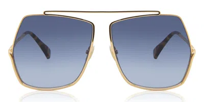 Max Mara Mm0006 30w Women's Sunglasses Gold Size 64