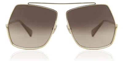 Max Mara Mm0006 32f Women's Sunglasses Gold Size 64