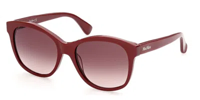 Max Mara Mm0007 66f Women's Sunglasses Burgundy Size 56