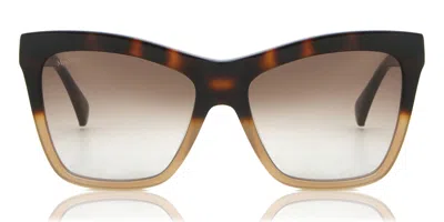 Max Mara Mm0008 56f Women's Sunglasses Tortoiseshell Size 55 In Brown