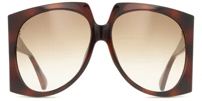 Max Mara Mm0023 52f Women's Sunglasses Tortoiseshell Size 65 In Brown
