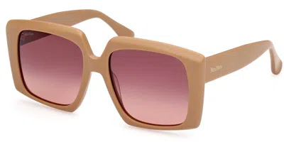 Max Mara Mm0024 46f Women's Sunglasses Brown Size 56 In Burgundy