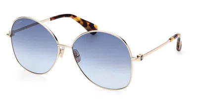 Max Mara Mm0034 32w Women's Sunglasses Gold Size 60