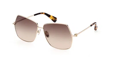 Max Mara Mm0035-h 32f Women's Sunglasses Gold Size 61 In Brown