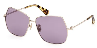 Max Mara Mm0035-h 32y Women's Sunglasses Gold Size 61 In Brown