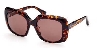 Max Mara Mm0038 54e Women's Sunglasses Tortoiseshell Size 55 In Brown