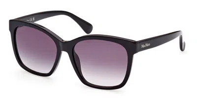Max Mara Mm0042 01b Women's Sunglasses Black Size 56