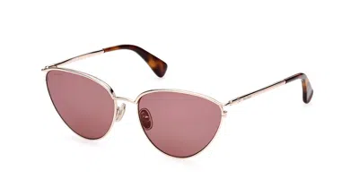 Max Mara Mm0044 52s Women's Sunglasses Gold Size 56 In Pink