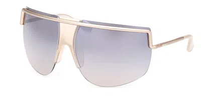 Max Mara Mm0050 32c Women's Sunglasses Gold Size 70 In Brown