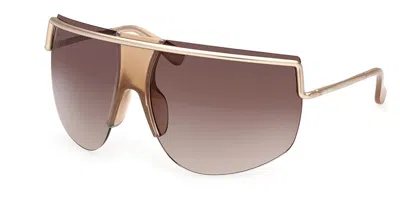 Max Mara Mm0050 32f Women's Sunglasses Gold Size 70 In Brown