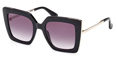 Max Mara Mm0051 01b Women's Sunglasses Black Size 52