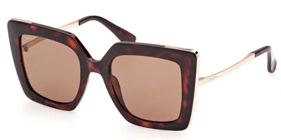 Max Mara Mm0051 54s Women's Sunglasses Tortoiseshell Size 52 In Brown