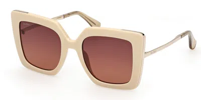 Max Mara Mm0051 Design4 25f Women's Sunglasses White Size 52 In Purple