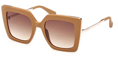 Max Mara Mm0051 Design4 73f Women's Sunglasses Brown Size 52