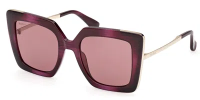 Max Mara Mm0051 Design4 83w Women's Sunglasses Purple Size 52 In Brown
